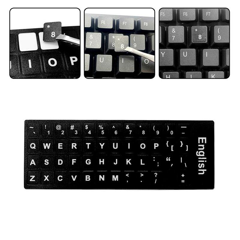 Letras Inglês fosco teclado adesivos, PVC adesivo para Tablet, computador, desktop, teclado, laptop, J9D0