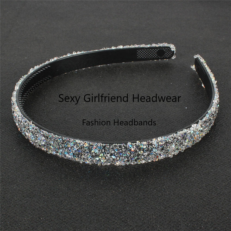 Simulierten Kristall Perle Strass Luxus Haarschmuck Hair Sparkly Padded Haar Bands Kopfschmuck Weiß Frauen Stirnbänder