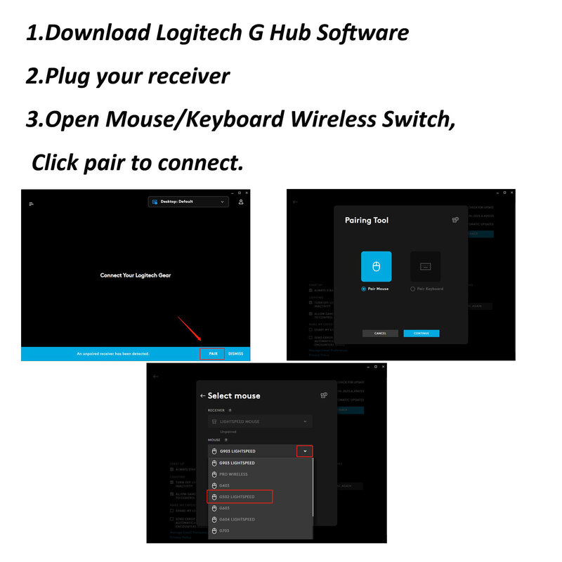 Neue USB Dongle Signal Maus Empfänger Adapter für Logitech G502 LIGHTSPEED Wireless Gaming Maus