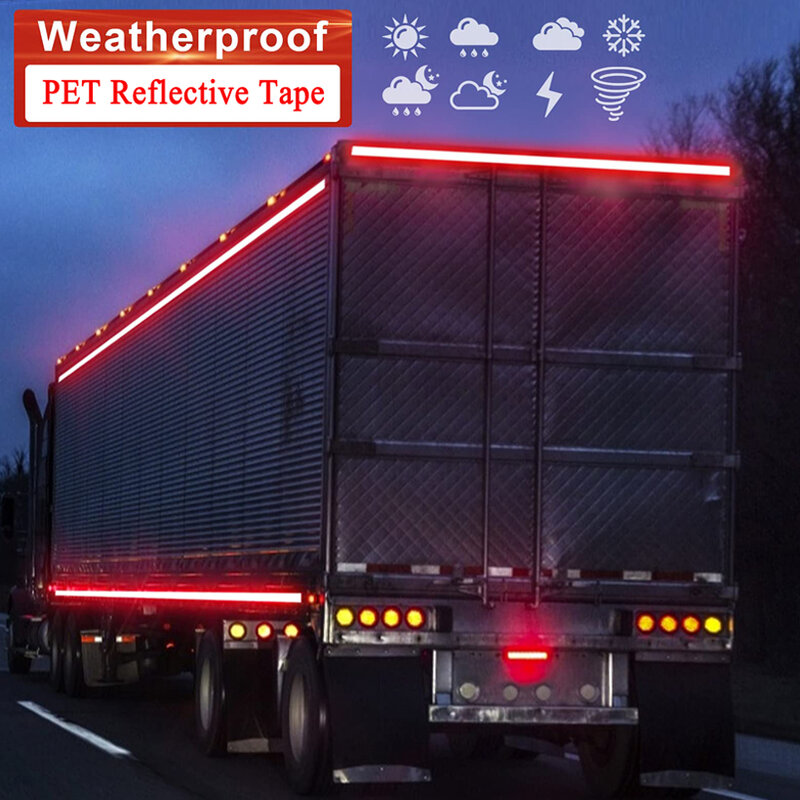 Pita reflektif strip dekorasi tanda keselamatan stiker reflektor peringatan untuk truk