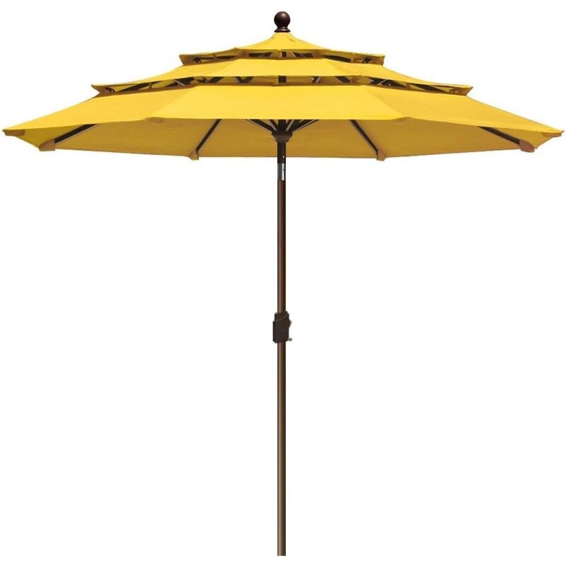 10-Year-Non-Fading Sunumbrella 9Ft 3 Tiers Market Umbrella Patio Umbrella Outdoor Table Umbrella with Ventilation