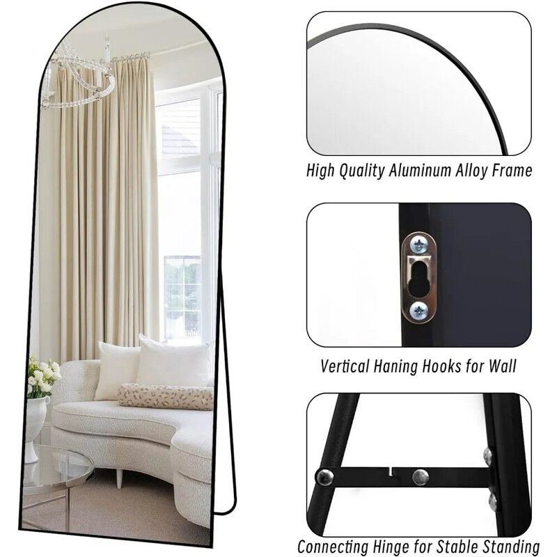 Floor , arched full-length mirror, vertical or wall-mounted mirror, bedroom body ,
