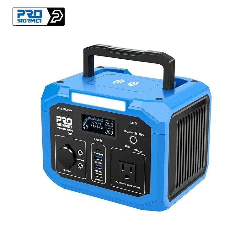 Tragbare Power Station 299Wh 350W Lithium-Batterie 110V AC Outlet Drahtlose Ladegerät Solar Generator Für Outdoor Camping Prostormer