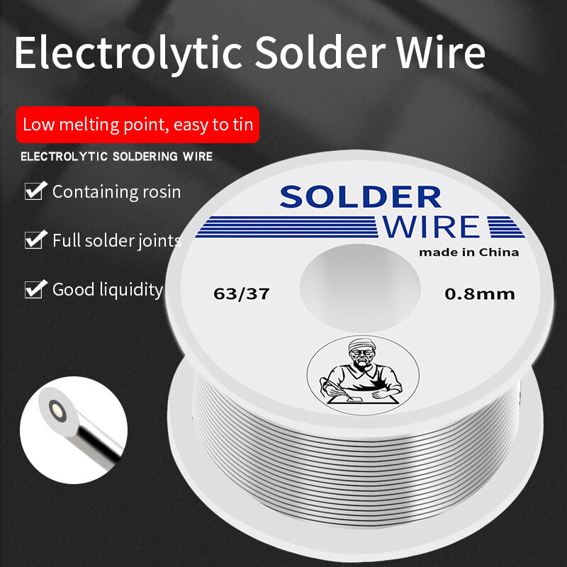 100G 0.6/0.8/1.0/1.2/1.8mm Solder Wire Tin Roll Clean Rosin Welding Core Soldering Wire Flux Reel Tube