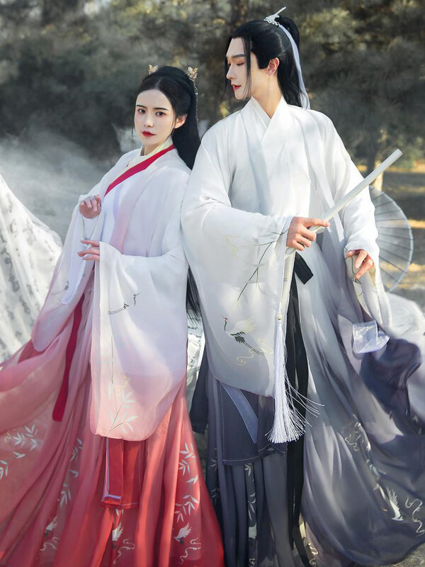 Chiński starożytny kostium tradycyjny strój Hanfu taniec garnitur dynastii Tang para CP sukienka narodowy szermierz strój książę tkaniny