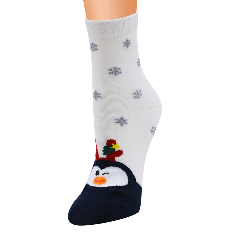 Christmas Style Women's Socks, Medium Tube Women's Pure Cotton Socks, Christmas Socks for Female Festival Gifts