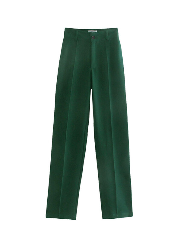 Damskie spodnie na co dzień eleganckie spodnie na miarę eleganckie ubranie biurowe proste spodnie kobiece jednolity kolor, spodnie w stylu Vintage spodnie z wysokim stanem