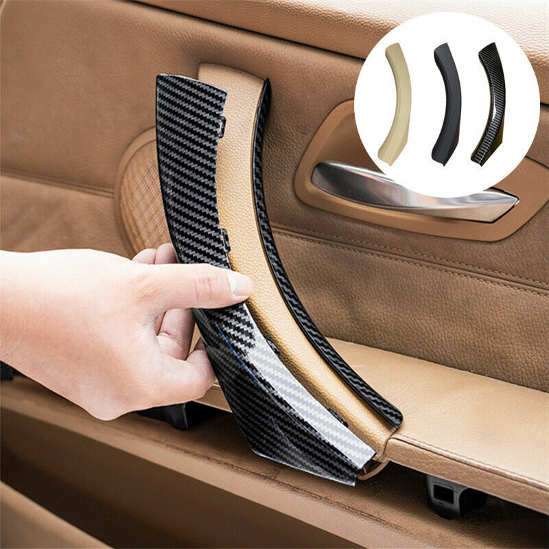 غطاء مقبض باب السيارة أسود غير لامع من ألياف الكربون ، سهل التركيب ، غطاء قفل ، BMW 3 Series ، E90 ، E91 ، E92 ، 2005-2012