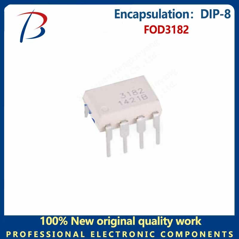 Transistor d'isolateur optique DIP-8, boîtier FOD3182, couremplaçant optique haute vitesse, 10 pièces