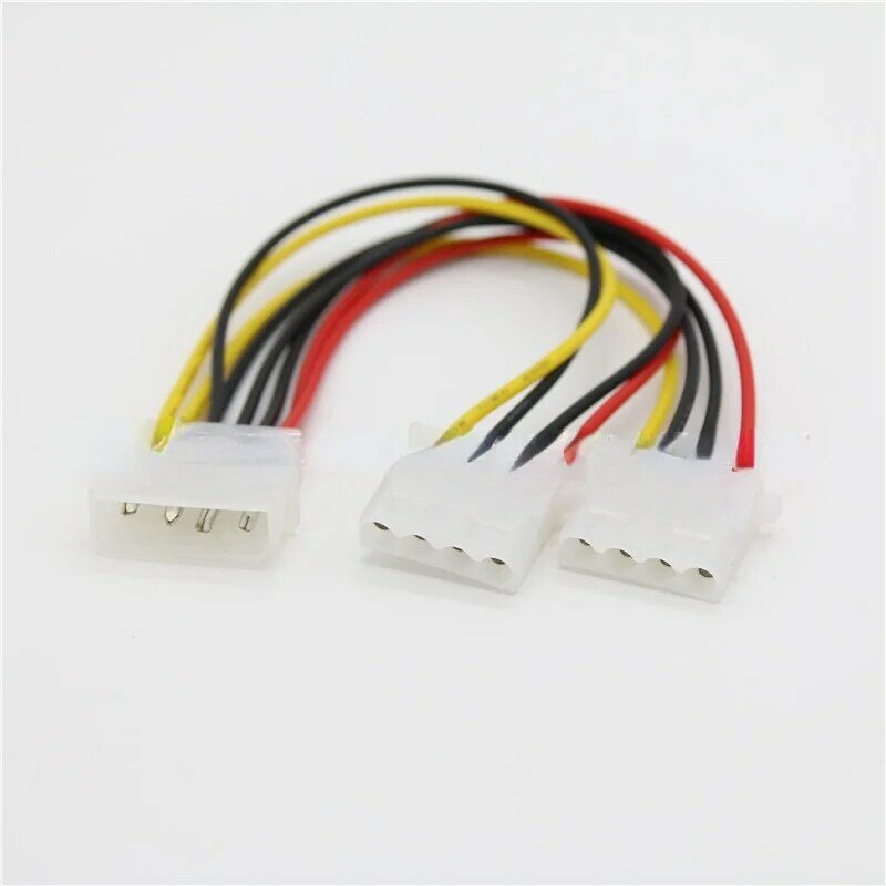 Adaptor Kabel Power Splitter 4 Pin Molex Male Power Ke 2x IDE 4 Pin Female Y Splitter Extension Adapter Connector Cable 20Cm