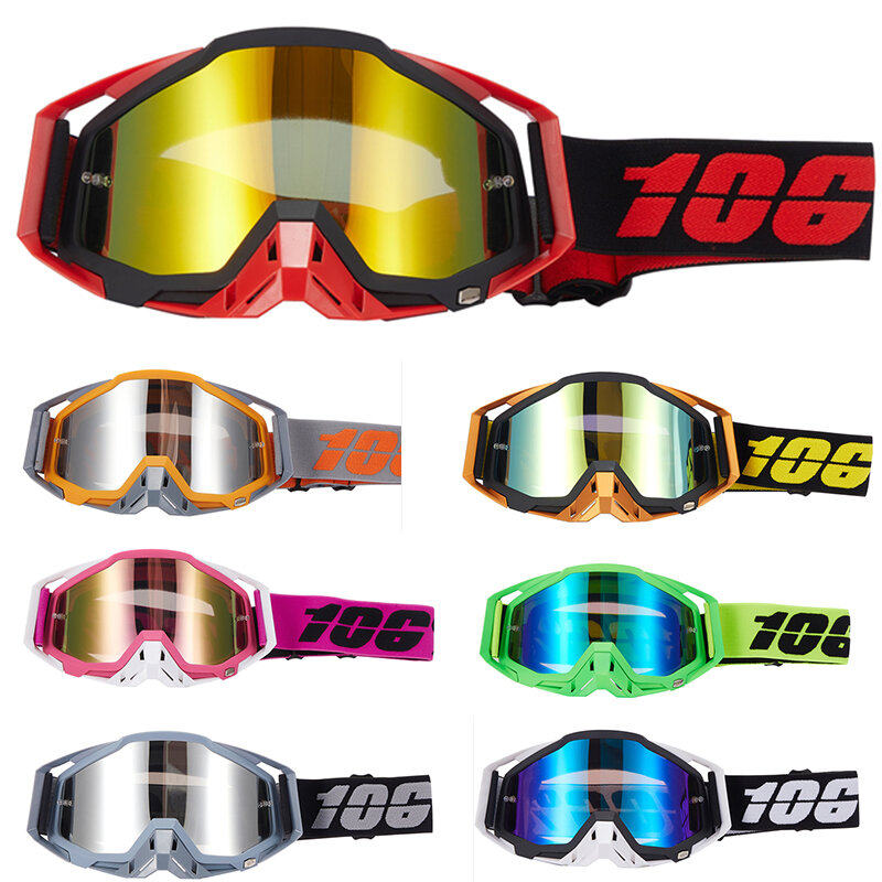 Goggles106 % Gafas de carreras de Motocross, Gafas MX todoterreno, máscara, cascos, Gafas deportivas de esquí para motocicleta y suciedad