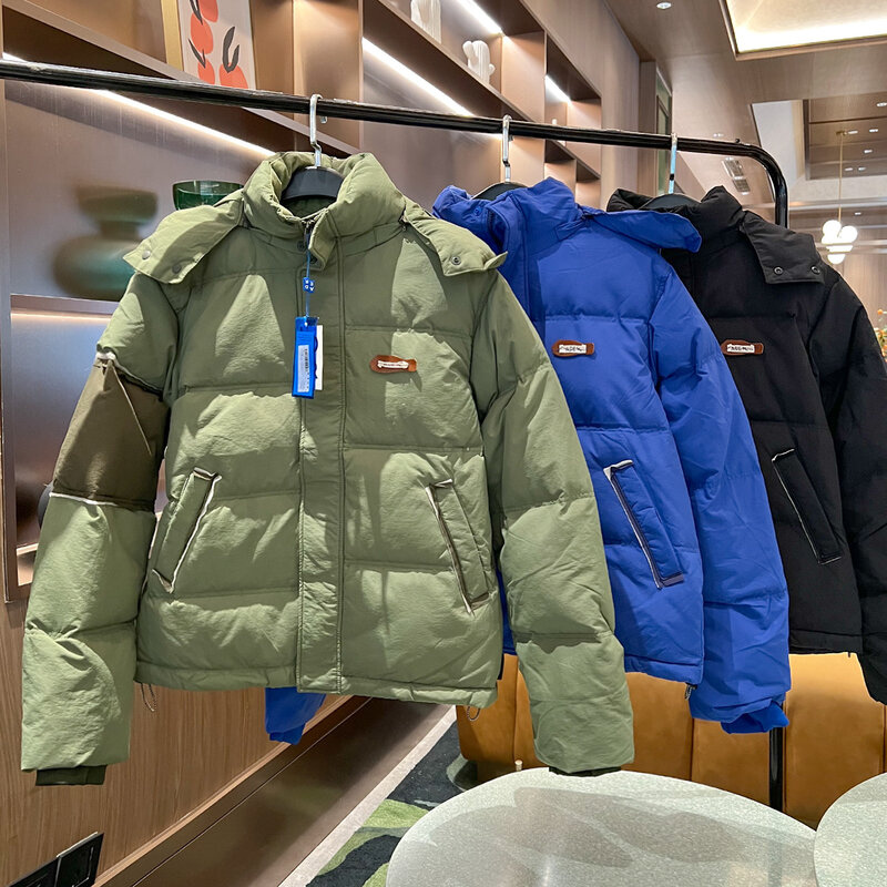 PRCRA-abrigos cortos de plumón de pato para hombre, color blanco sólido, para invierno y otoño, 2022