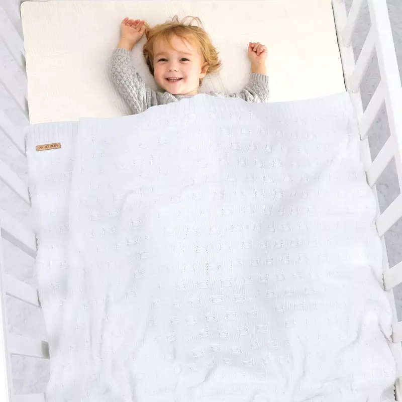 بطانية قطنية محبوكة لحديثي الولادة والرضع ، مفارش سرير للأطفال الصغار ، لحاف منقوش ، عربة قماط ، غطاء نوم ، ناعم للغاية ، فتاة ، ولد ، 100x80cm