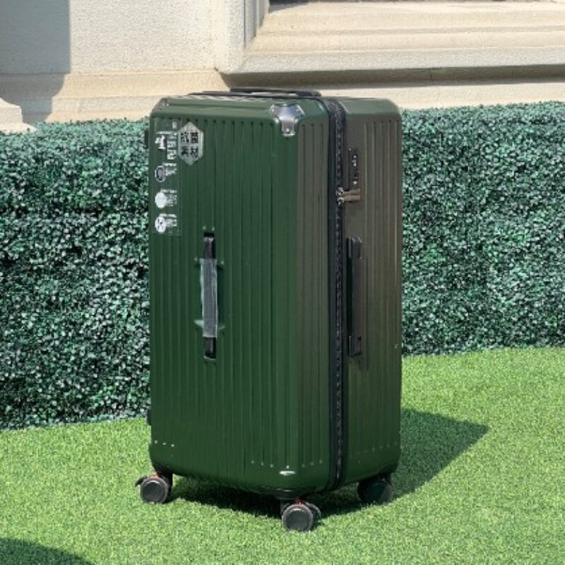 Caixa de carrinho de bagagem de cinco rodas engrossada, rodas universais para senha, mala de grande capacidade, mala fashion