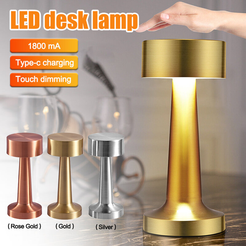 Portable LED Desk lamp with Touch Sensor 3-level Brightness Rechargeable Nursery Night Lamp Bedside Table Lamp