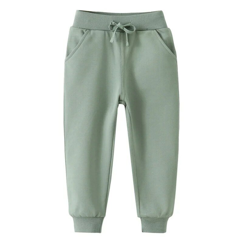 Jumping Meters New Arrival 2-7T Children's Solid Boys Sweatpants Drawstring Autumn Spring Boys Girls Trousers Pants Baby Clothes