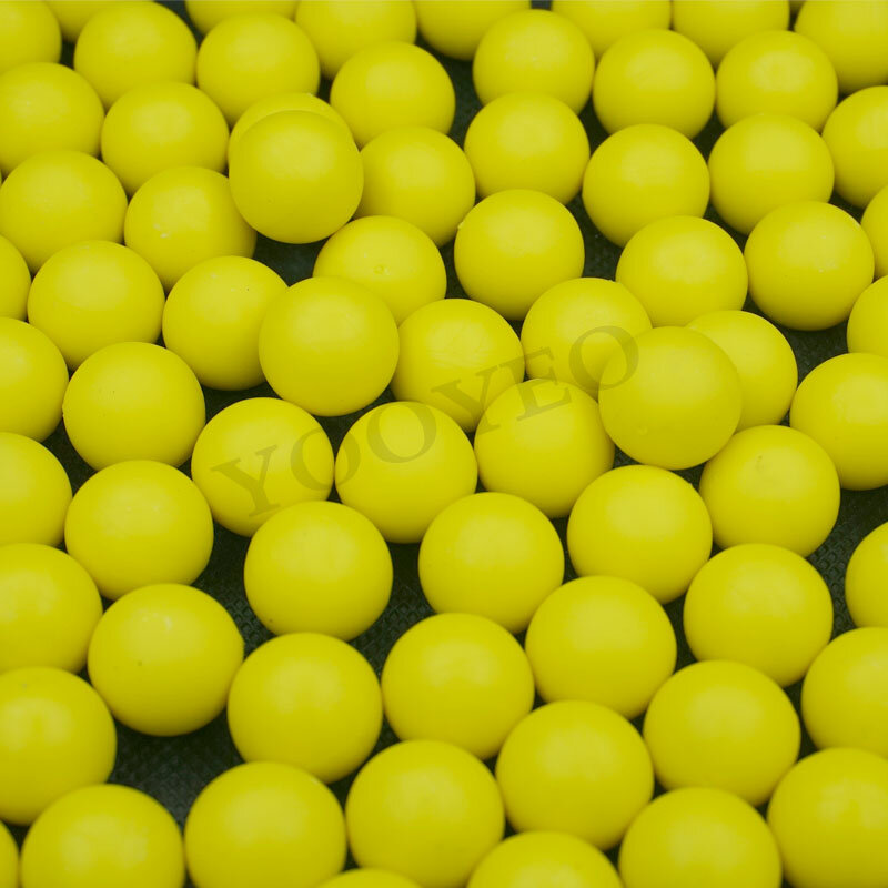 500PCS 0.68 50 .43 Cal ยาง Solid Reusable Paintball กลางแจ้ง Paint Ball ปืนยิงการฝึกอบรมกีฬาสีดำสีเหลืองสีแดงสีส้ม