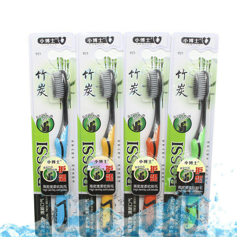 2022 heißer Verkauf Ultra Soft Zahnbürste Bambus Holzkohle Nano Pinsel Mundpflege 625 Nano-antibakterielle Zahnbürste Schwarz Köpfe
