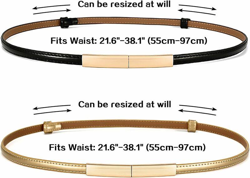 New Thin Luxury Women's Belt Fashion candy color Genuine Leather Gold Metal Buckle For Dress Jeans Decorative Ladies Waistbands