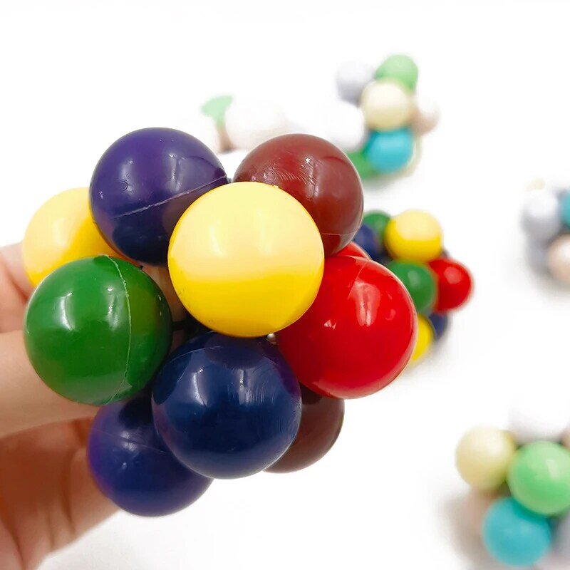 ลูกบอลบีบอัดอะตอมหลากหลายลูกปัดของเล่นลูกบอลโมเลกุลของเล่นใหม่แปลกใหม่1ชิ้น
