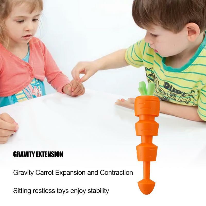 Brinquedos de cenoura elásticos para crianças, Fidget extensível, 3D impresso, telescópico, brinquedos sensoriais, portátil, gravidade