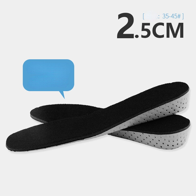 Plantillas transpirables para zapatos, almohadilla para aumento de altura de 1-4,5 cm, Unisex, 1 par