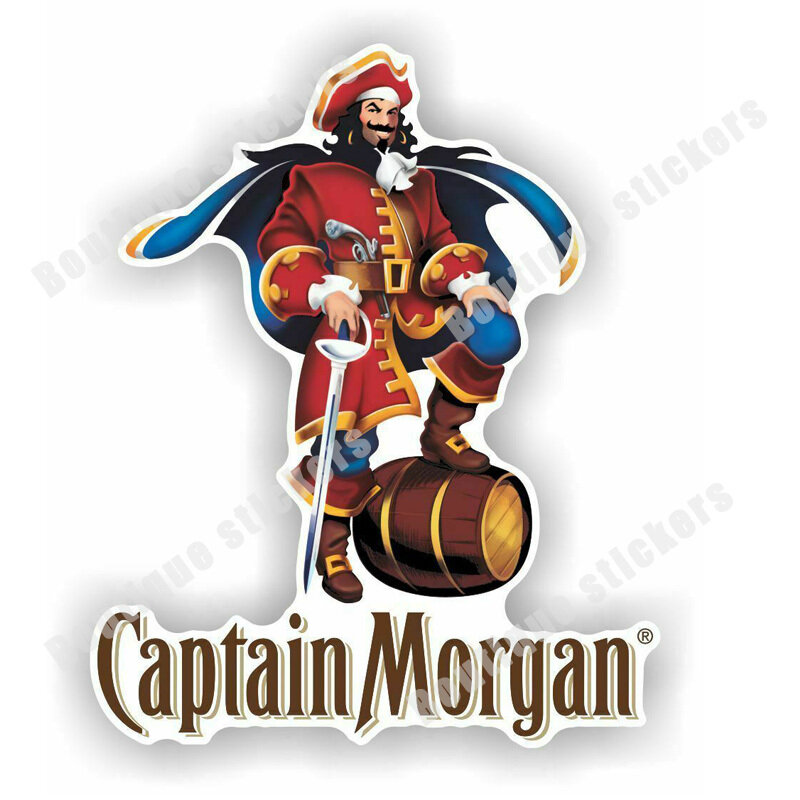 Calcomanías a la moda de capitán Morgan, pegatinas a todo Color para coche, motocicleta, portátil, caja de carro, calcomanías de vinilo para RV, 4 Uds.