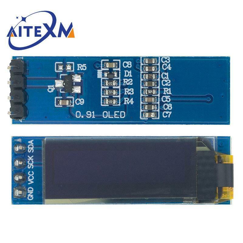 Modul OLED 0.91 Inci 0.91 "Putih/Biru 128X32 Modul Tampilan LED LCD OLED IIC Berkomunikasi untuk Ardunio