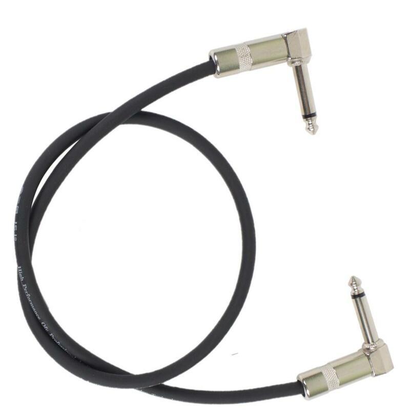 60cm/24inch Guitar Effects Pedal Cable Flat Patch Connector 6.35mm Plug Copper Core PU Surface Wire Adapter Line Round Head
