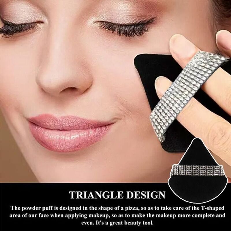 Sponge Powder Puff Diamond Triangle Velvet Face Makeup Tool Soft Smooth Facial Beauty Diamond Powder Puff Makeup Sponge