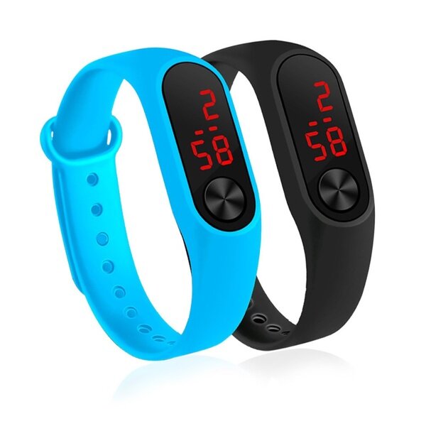 Reloj deportivo con pantalla LED para hombre y mujer, pulsera electrónica, resistente al agua, Unisex