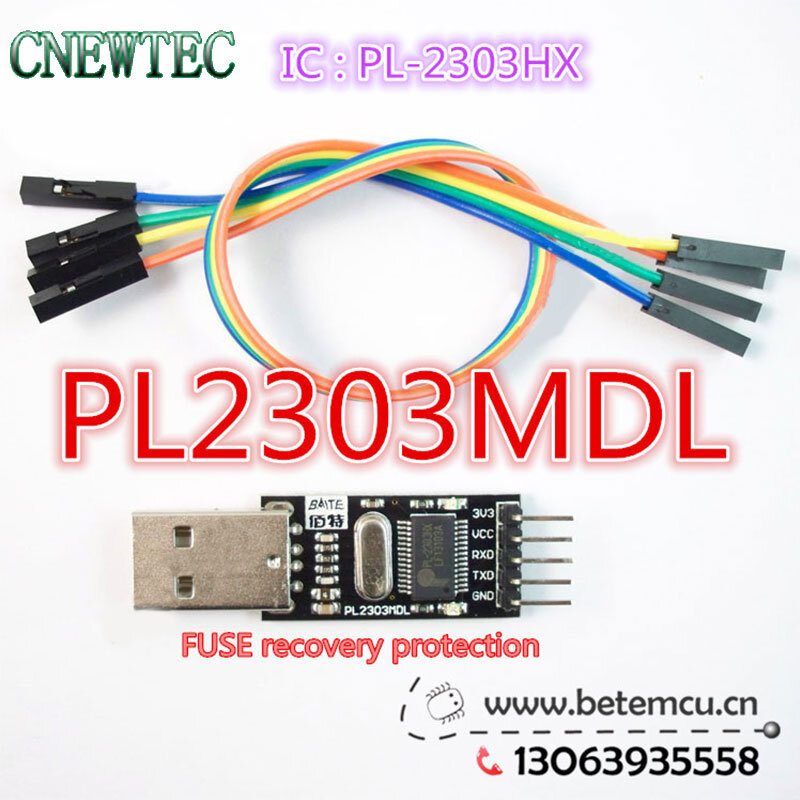 Free Shippng  PL-2303HX PL2303HX USB To TTL Converter Adapter Module + cables  1PCS