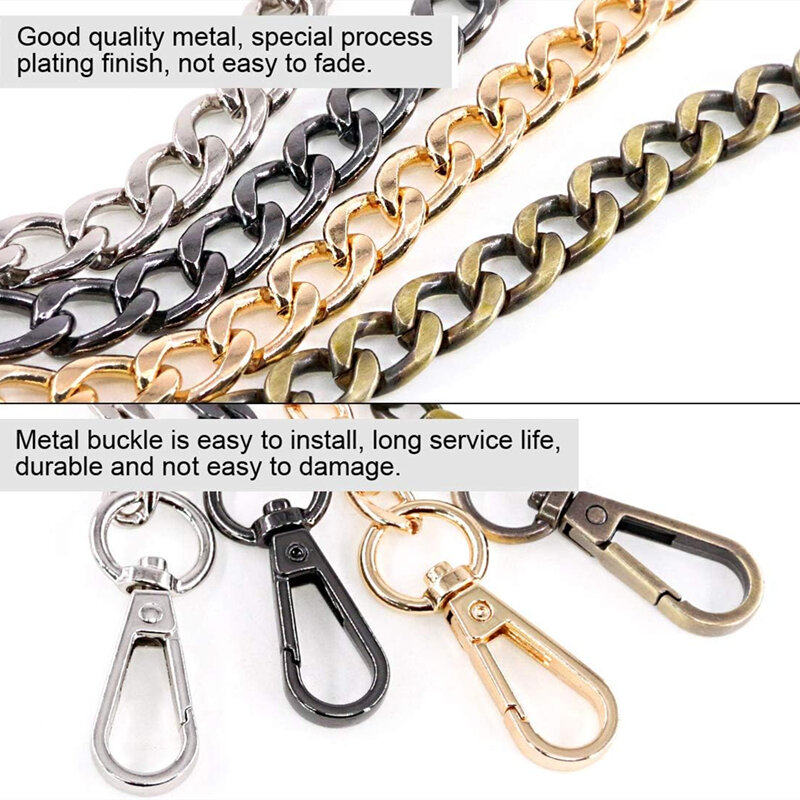 Correa de cadena de alta calidad para bolso, accesorio de repuesto de Metal para colgar en el hombro, ideal para regalo, 120/40CM