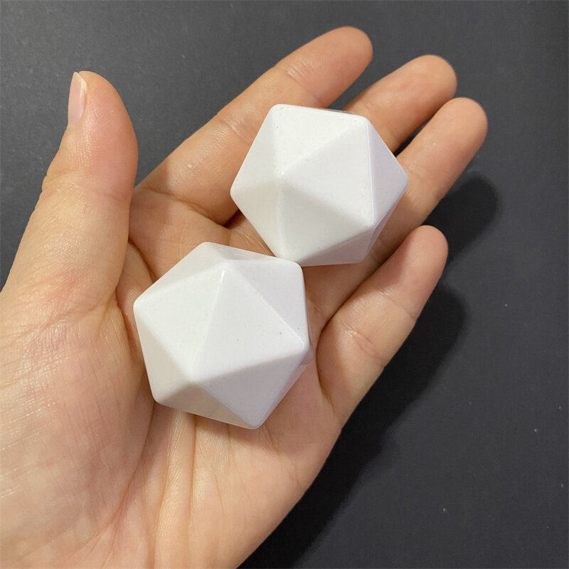 2Pcs/Set 38mm Big Size 20 Side Blank Rounded D20 Dice DIY Board Game Accessories