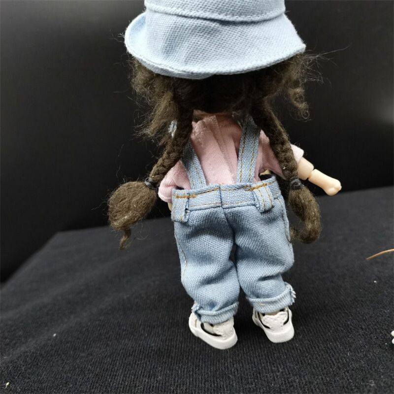 Calças jeans de boneca casual, calças de vestir, macacão Obitsu11, mini roupa, roupas de boneca, acessórios para boneca 1/12Bjd
