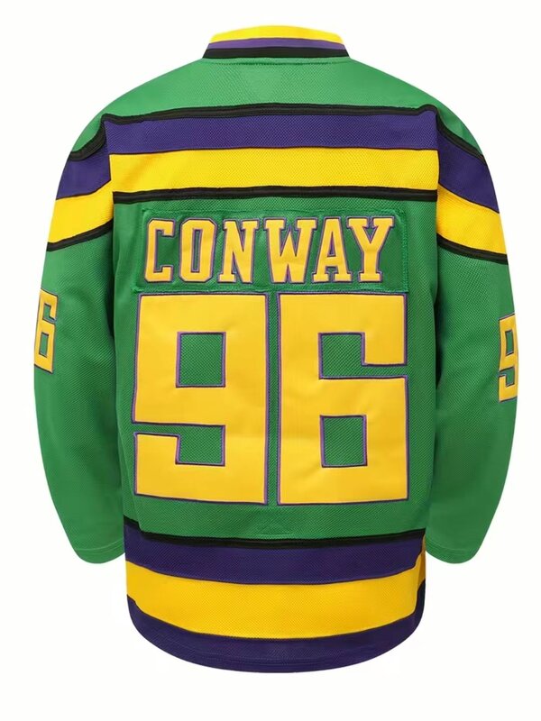 Мужская хоккейная Джерси #96, зеленая Классическая винтажная вышивка, хоккейная Джерси, впитывающая пот и дышащая хоккейная Толстовка