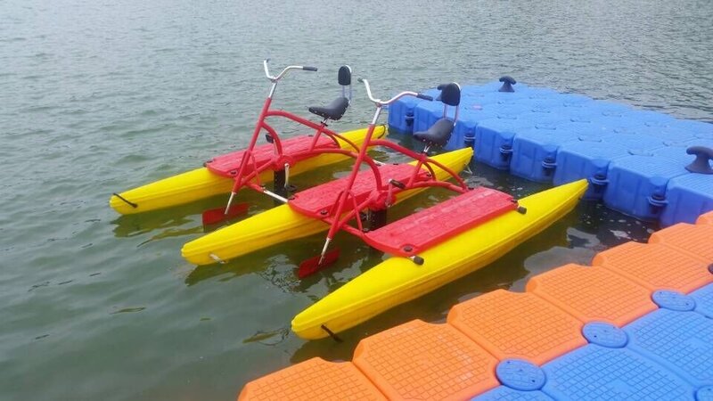 Pedal sepeda air perahu untuk sepeda laut, sepeda air tiup Sepeda akuatik
