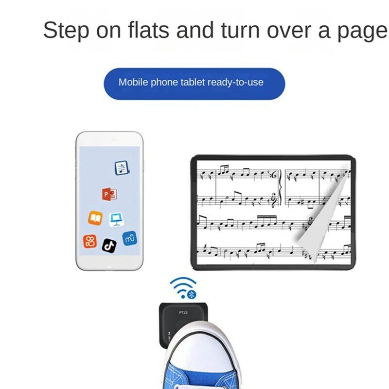 Bluetooth Draadloze Page Turner Oplaadbare Voetschakelaar Pedaal Aanpassen Voor Telefoon Elektronische Muziek Scores E-Books Wit Duurzaam