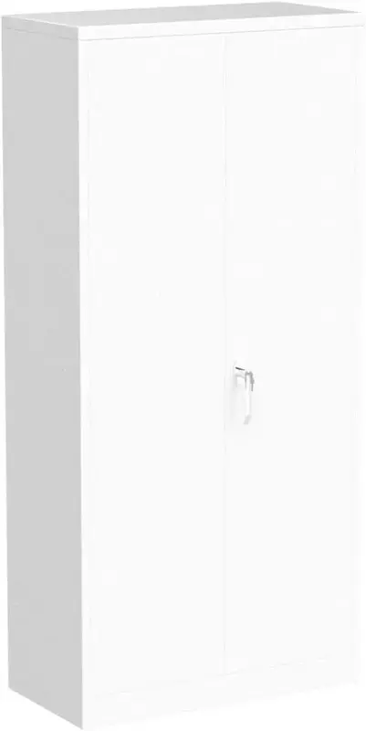 ตู้เก็บของโลหะ72 "ตู้ล็อคเหล็กพร้อมประตูและชั้นวางปรับได้4ชั้นตู้เก็บเครื่องมือสูง