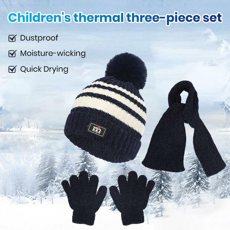 Winddichte Warme Muts Voor Peuters Warm Verdikte Gebreide Muts Sjaal Handschoenen Set Voor Jongens Meisjes Herfst Winter Outdoor Voor Kinderen