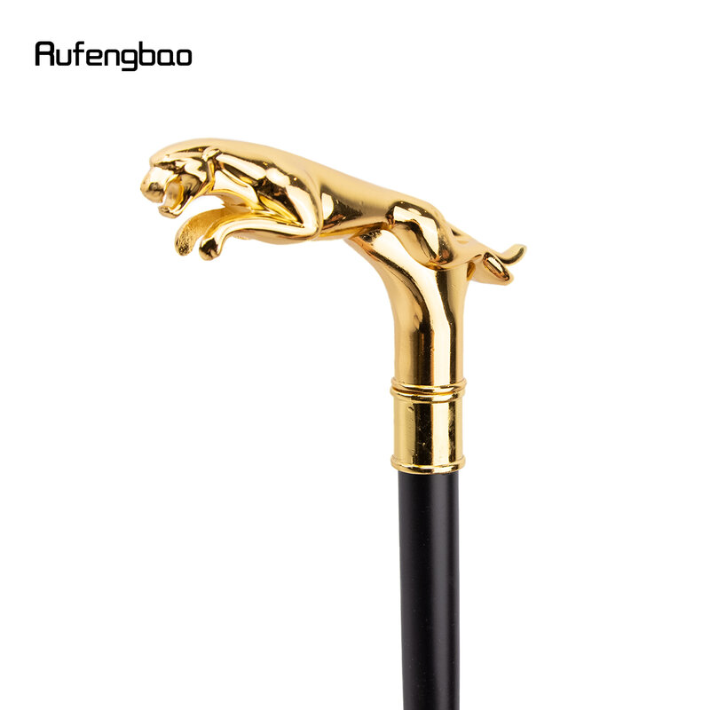 Gold Luxus Leopard mit Schwanz Fashion Walking Stick für Party Dekorative Walking Cane Elegante Crosier Knopf Spazierstock 93cm
