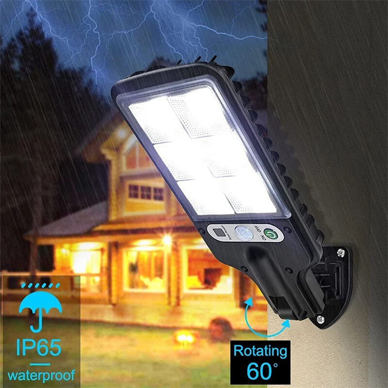 1-6 Pack Solar Street Lights Outdoor Waterproof Security Motion Sensor LED Lamp with 3 Lighting Mode Solar Lights for Garden