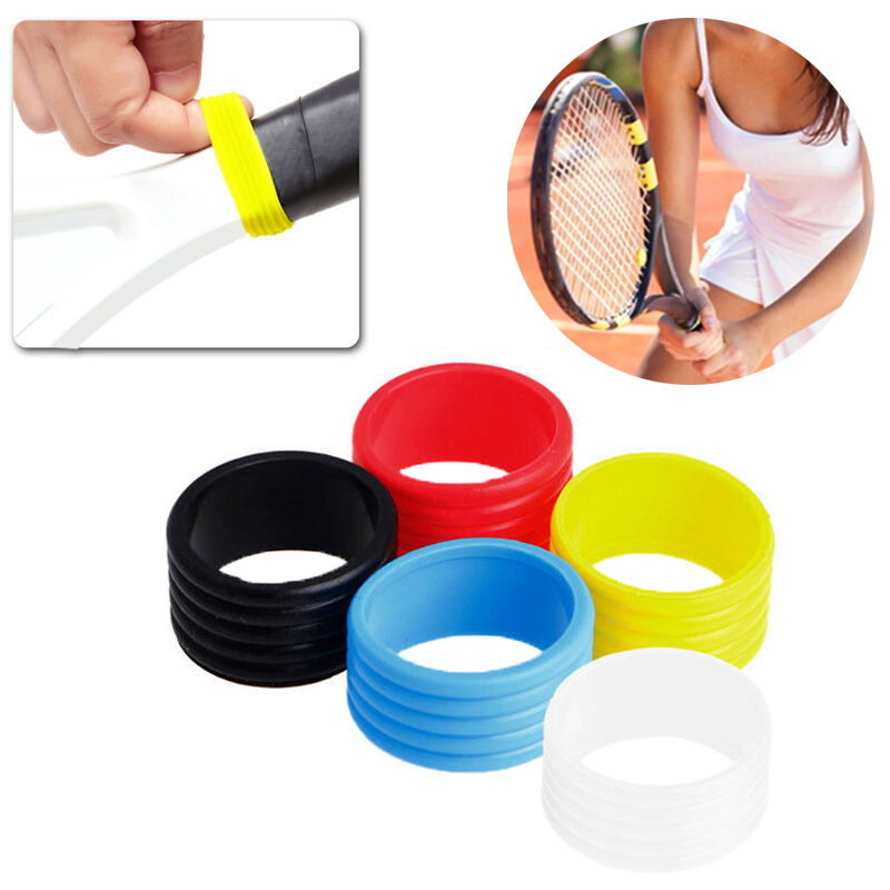 Tennis Racket Grip Rubber Ring Badminton Bat Overgrip Fix Flexible Bands Finishing Protector Outdoor Sports Red