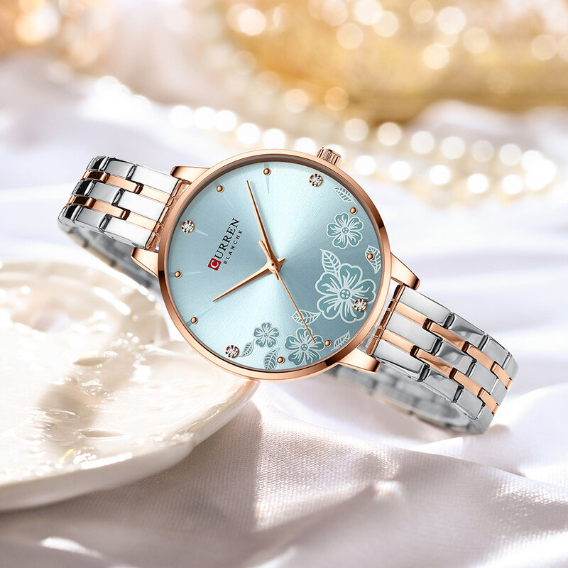 CURREN-Relojes de pulsera de cuarzo para Mujer, Reloj magnético para Mujer, Reloj de pulsera deportivo para Mujer