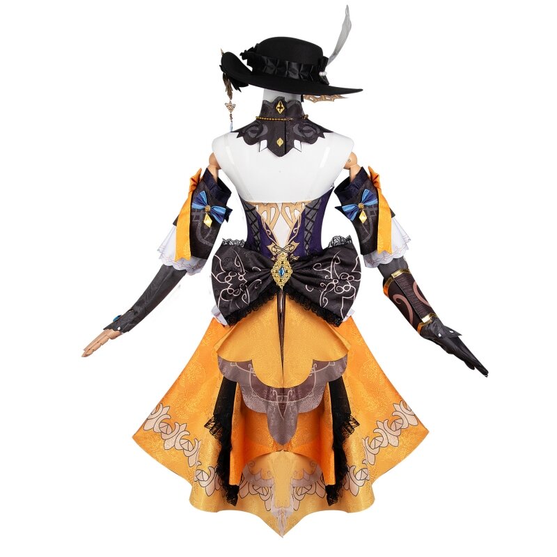 Genshin Impact Navia Cosplay Costume pour femme, jeu, chapeau, perruque, ensemble de chaussures, robe, uniforme de fontaine, tenue de fête d'Halloween