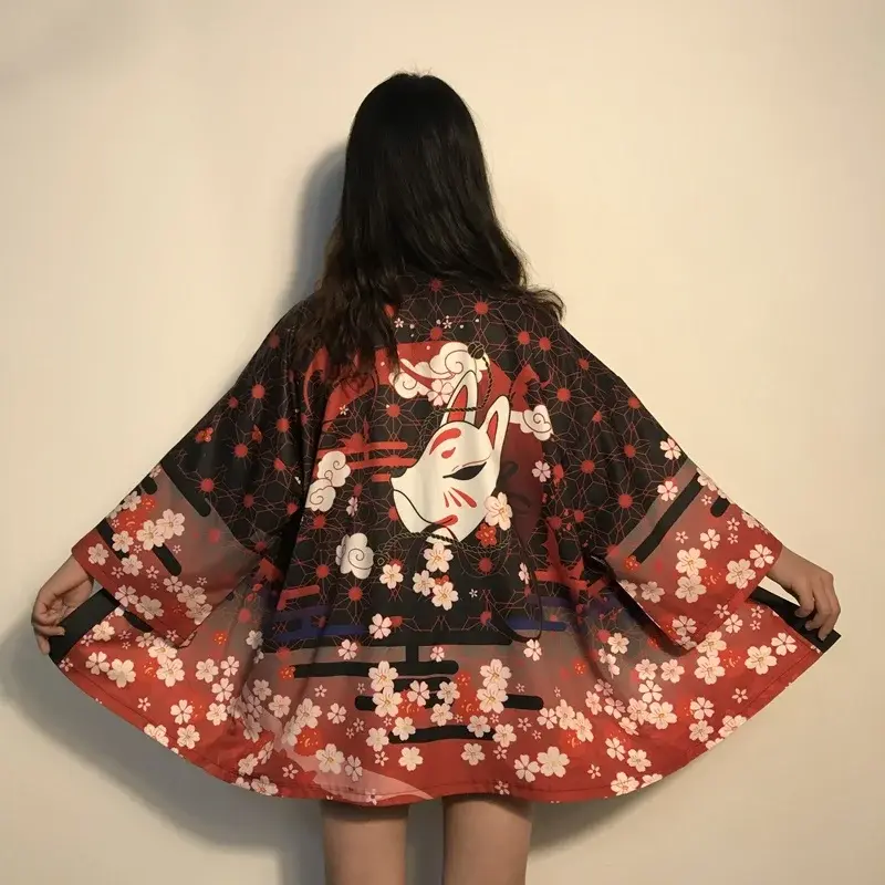 كيمونو ياباني تقليدي للنساء ، هاوري ، قميص سترة ، ملابس آسيوية ، يوكاتا ، أنثى
