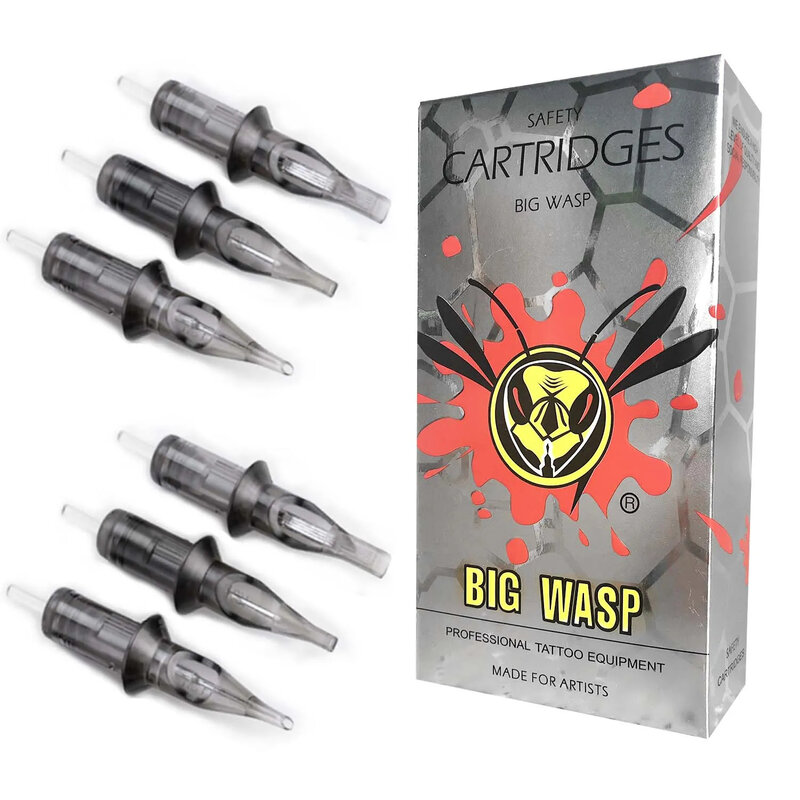 BIGWASP RL Grey Tattoo Cartridge Needle - 20Pcs/Box Disposable Sterile Needle Cartridges for Tattoo Machine Professional Quality
