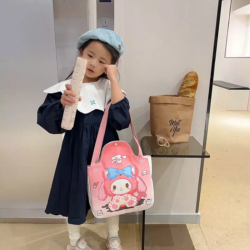Sanrio-Hello Kitty bolsa tiracolo para meninas, bolsa infantil de ombro único, leve, fofa, elegante, menina, nova bolsa na moda