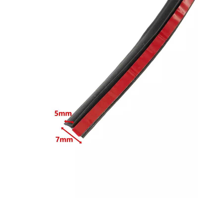Резиновая уплотнительная лента Т-типа, 2 м, черная для отделки краев автомобиля, бампера, губ, боковой юбки, 5 мм, двусторонняя клейкая лента, внешние автомобильные детали