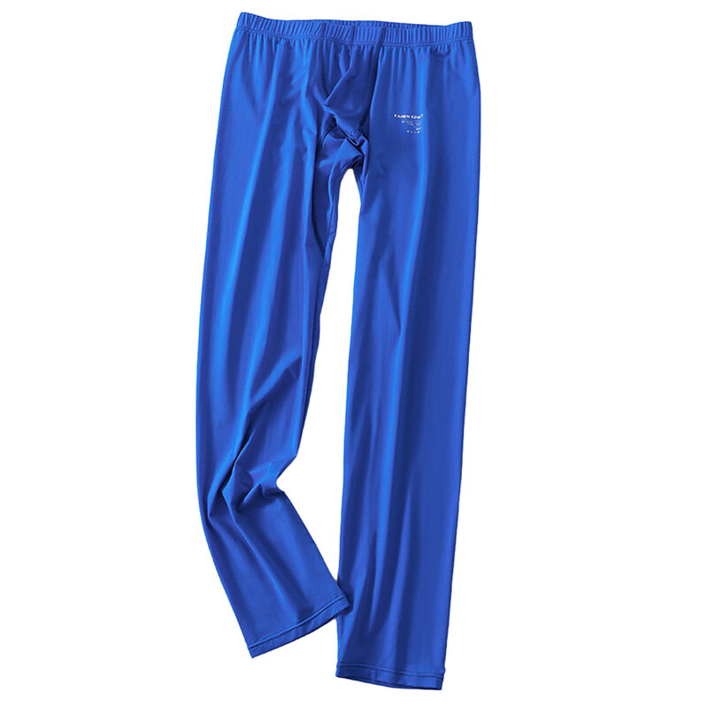 メンズアイスシルクソフト通気性ロングジョンズ、超薄型パジャマ、下着、パンツ、カジュアル